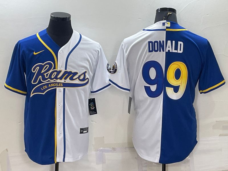 Men Los Angeles Rams #99 Donald Blue white 2022 Nike Co branded NFL Jersey